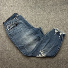 Judy Blue High Waist Skinny Fit Jeans Women's Size 20W Fray Hem Distressed Denim