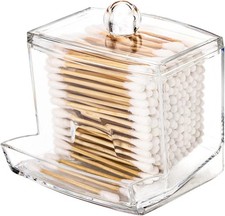 Tbestmax 10oz Qtip Holder Dispenser Big Clear Bathroom Organizer Accessories