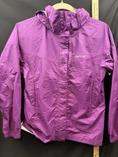 Marmot Jacket Girls Windbreaker Full Zip Hooded Outdoors Hiking Sz L Berry Pink