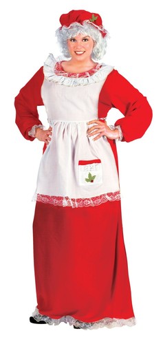 Fun World Red Plush Mrs. Santa Claus Women Adult Christmas Costume Plus Size