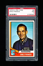 1974 OPC HOCKEY 9 EMILE FRANCIS PSA 7 NEAR MINT