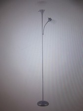 Globe Delilah 72 in. Silver Torchiere Floor Lamp with Adjustable Reading Light