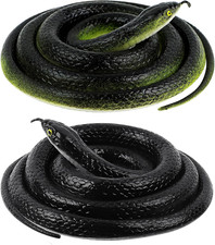 2 Pack Realistic Rubber Snakes for Garden Props Birds Squirrels Mice Scare Toy