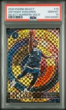 2020 PANINI SELECT SELECT NUMBERS GOLD #15 ANTHONY EDWARDS 1/10 PSA 10