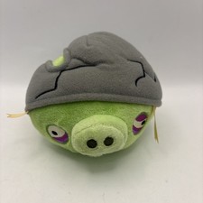 Angry Birds Corporal Pig Green Cracked Helmet Plush Purple Eyes 2010 No Sound 5  