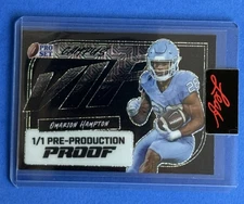 Omarion Hampton 2023 Leaf Pro Set Campus VIP Black Mojo Proof 1/1