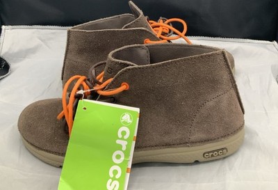 Crocs Thompson Desert Boots Brown Suede Chukka Shoes Kids Size M7 Big Kid