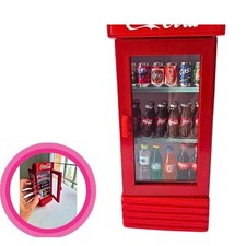 Dollhouse miniature Red Fridge Model Kitchen Bottle vintage drinks beverage Mini