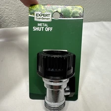 Expert Gardener Metal Single Valve Shut-Off Hose Connector Brand New