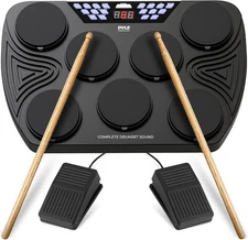 Pyle PTED08 Electronic Drum Set - Black (Open Box)