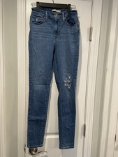 Levi  s 721 High Rise Skinny Womens Size 26x30 Distressed Medium Wash Denim Jeans