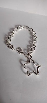 PULSERA  /  DE  DISEÑO  /  CON  ESLABONES  Y  ESTRELLA  /  EN  PLATA - 925