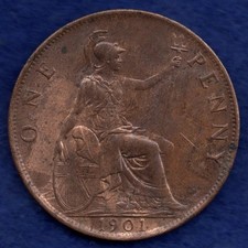 Great Britain Victoria 1901 Penny, Higher Grade (Ref. f0241)