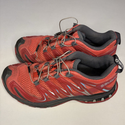Salomon XA Pro 3D Low Top Lace-Up Trail Running Hiking Shoes Red/Gray/Black