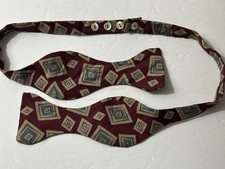Vintage Carrot Gibbs Handmade 100 Silk Adjustable Bowtie Bow Tie