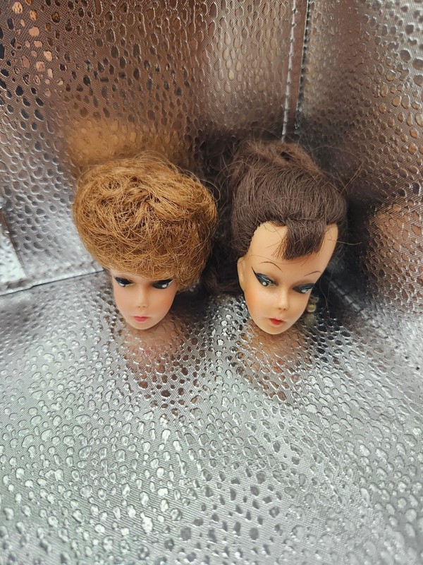 Vintage 1960s Lot Of 2 Barbie/Tressy Doll Heads For Restoration