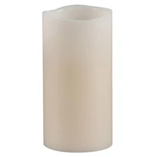 Everlasting Glow Bisque Vanilla Edge Pillar Flameless Candle 6in. H X 3in. D