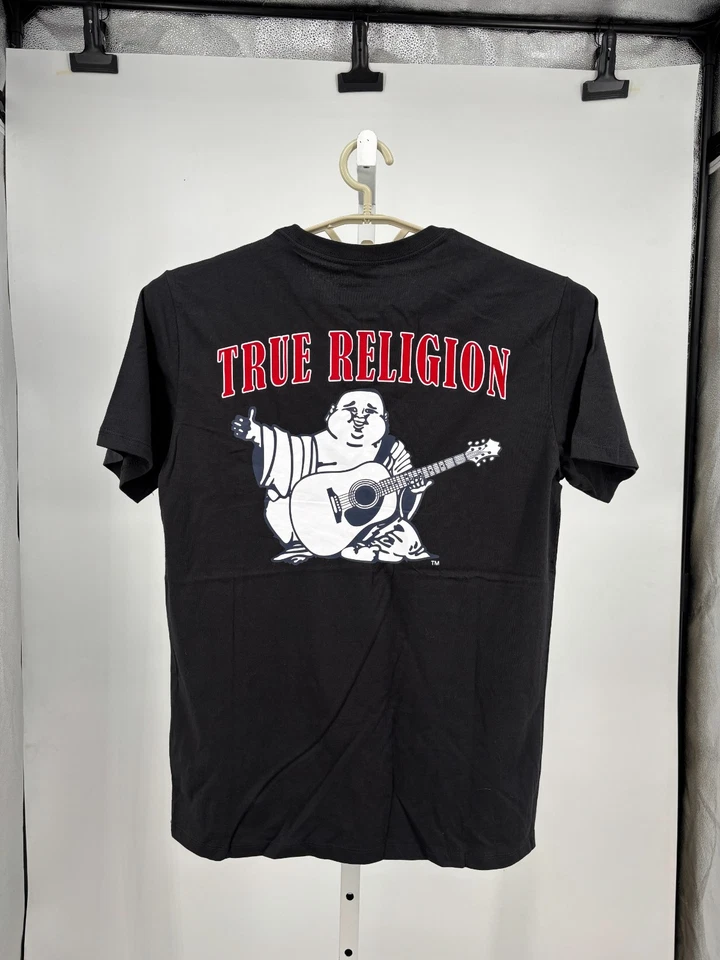 Camiseta True Religion Budda Logo Cuello Redondo Para Hombres S Negra Gráficos Estampado Camisa NUEVA Foto 2 de 4