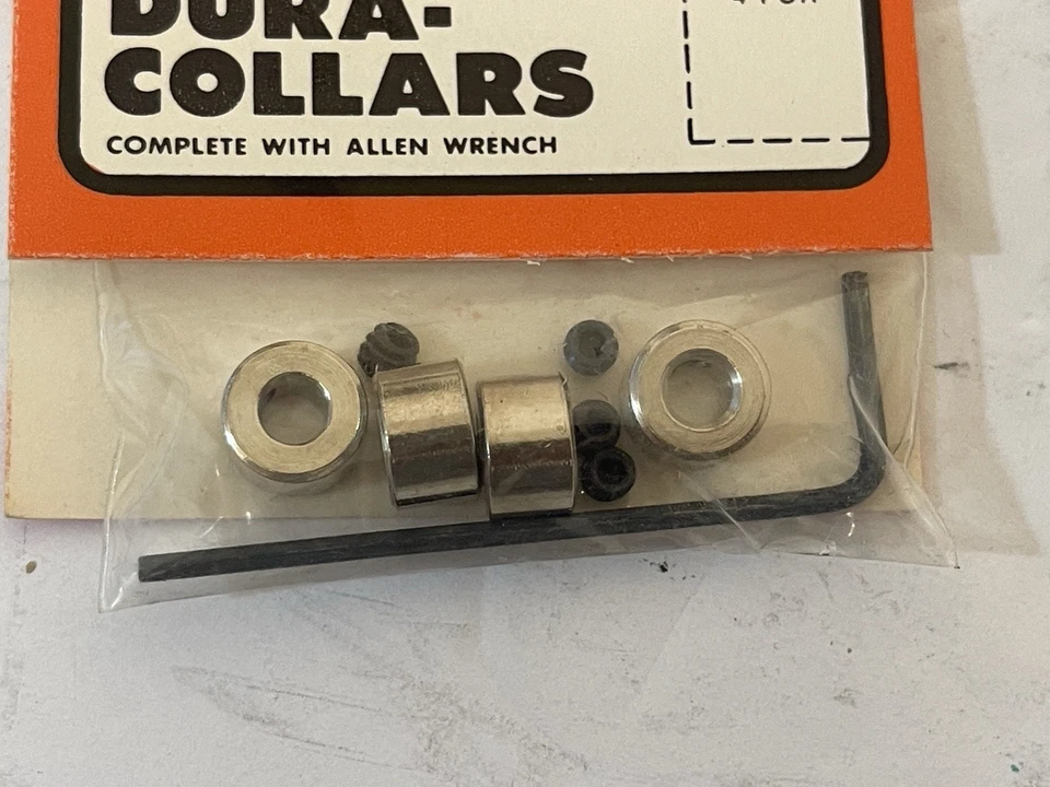 NOS Vintage Du-Bro #140 5/32" Plated Brass Dura-Collars 4 Pack R/C RC Model Part - Image 3 of 4