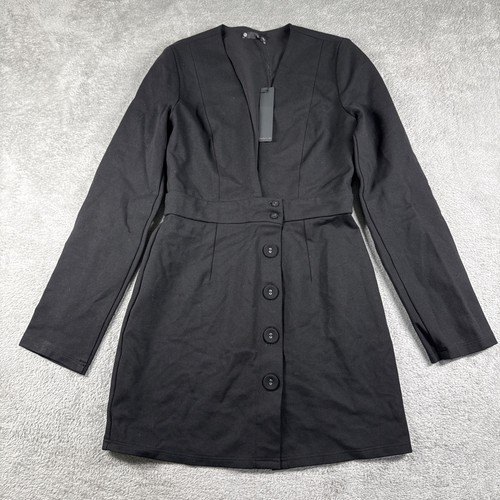 Revolve Krisa Women's Deep V-Neck Blazer Mini Dress Black Size XS NWT