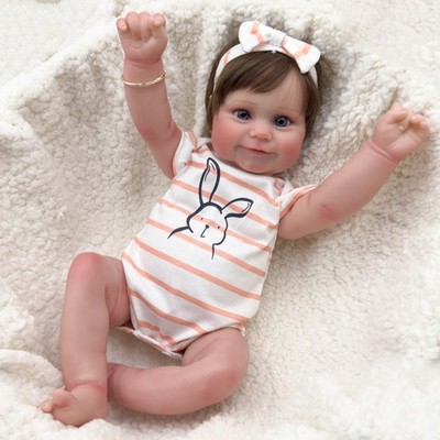 Adorable 20'' Lifelike Reborn Baby Dolls Full Body Vinyl Girl Chubby Infant Gifts
