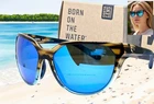 COSTA DEL MAR wahoo/blue mirror MAYFLY polarized 580G sunglasses NEW IN BOX!