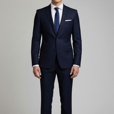 Men  s Slim Fit Suit Blue 2 Pcs Formal Wedding Groom Tuxedo Prom Party Business