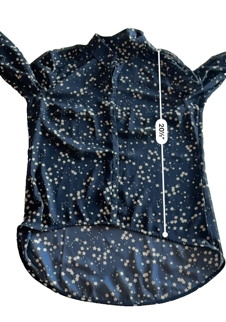 Esprit Sheer Celestial Star Print Button Down  La… - image 3