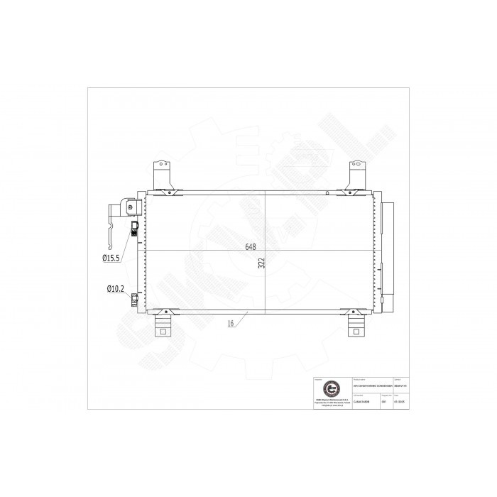 Condenseur de clim pour Mazda 6 essence et diesel de 2002 à 2007