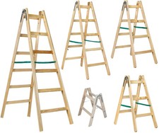 Leiter Doppelstufenleiter Stehleiter Holzleiter mit 3 4 5 6 8 Sprossen