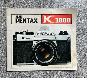 Asahi Pentax K1000 Camera INSTRUCTION MANUAL GUIDE BOOK / USER'S MANUAL