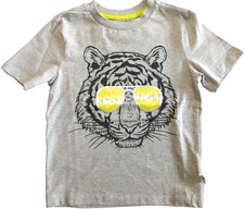Tommy Bahama Boy's Tiger T-Shirt Heather Gray Size XS/4 Short Sleeve NEW