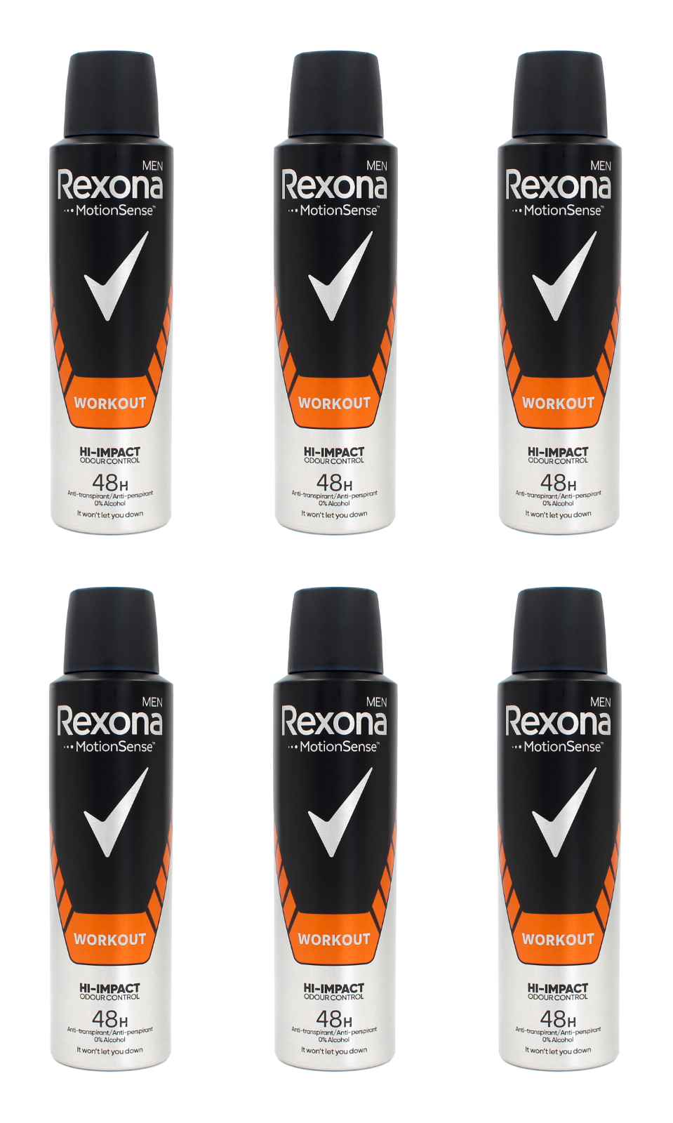 Rexona Men HI-Impact Deo Spray Anti-Transpirant , 6x150ml EAN8710847874901