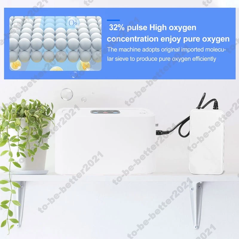 3L Portable Oxygen Generator Machine+2pcs 2500mah Battery Kit For Home Outdoor - Image 3 of 4