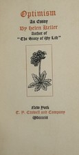 Helen Keller / OPTIMISM AN ESSAY 1903
