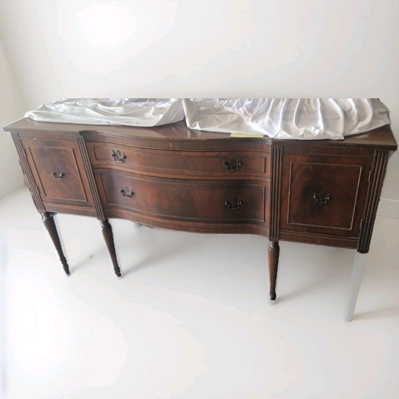 Brown Wood Sideboard Buffet Cabinet, 2 Drawers 2 Doors, 50x20x40 in