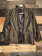 FENDI Roma Designer Reversible Jacket Coat Logo FF Brown Black Coat Men’s Zucca