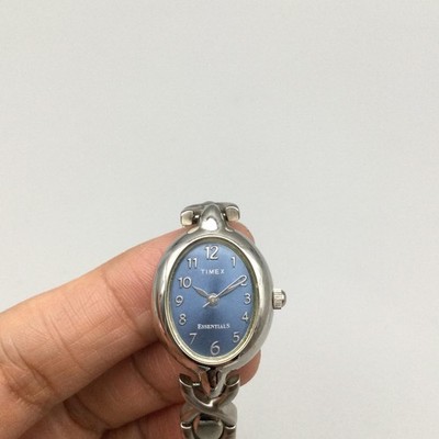 Timex Essentials Womens Watch 20mm Oval Blue Dial Silver  display picture 3