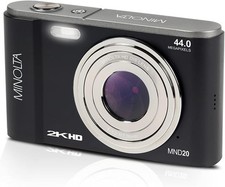 Minolta MND20 44MP Digital Camera   2.7K Ultra HD Video, 16X Black