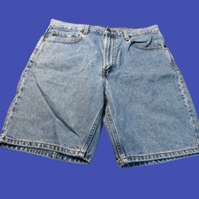 Levi's 505 Denim Shorts 36 Blue Light Wash Regular Fit Cotton Jean Shorts Y2K