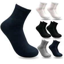 6 Pairs Non-Binding Diabetic & Circulator Ankle Socks For Men & Women - Soft ...