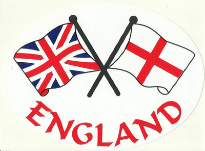 England St George & Union Jack Flaggen Oval Außen Auto Autoaufkleber Aufkleber