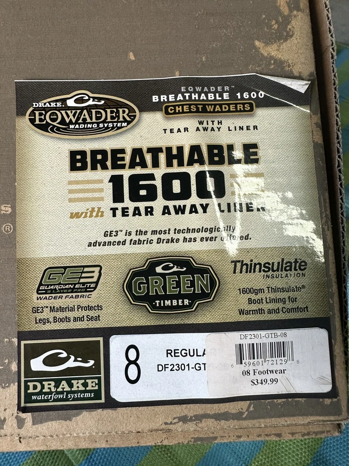 DRAKE WATERFOWL EQWADER 1600 BREATHABLE WADERS. REGULAR SIZE 8. BEST DEAL. $349 - Image 2 of 4