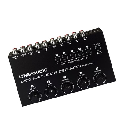 Mini 5-way Audio Splitter Stereo Switcher Box Sound Mixer for Club/Studio1d