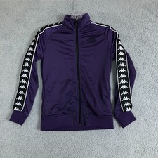 Kappa Jacket Womens Xs Purple Black Lightweight Zip Track Coat Ladies Adult