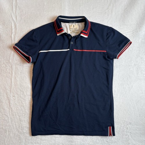 Scott James blaues kurzärmliges Poloshirt mit Polokragen Herren Small *