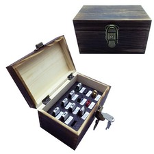 Wooden USB Drive Organizer Case 12 Slots with Key Lock Flash Drive Holder