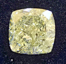 Natural  1.01ct Fancy Yellow Diamond  Cushion Cut  VG SI2 Certified 
