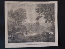 Savorgnan di Brazzà acquaforte 1824 Lago Albano Castelli Romani Udine Friuli