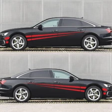 Car Body Side Door Vinyl Decals Truck Racing Long Stripes Graphics Stickers 2Pcs